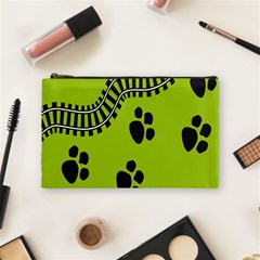 Green Prints Next To Track Cosmetic Bag (medium)  by Nexatart