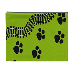 Green Prints Next To Track Cosmetic Bag (xl) by Nexatart