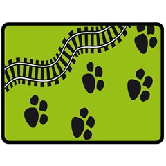 Green Prints Next To Track Fleece Blanket (large)  by Nexatart