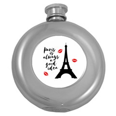 Paris Round Hip Flask (5 Oz) by Valentinaart