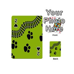 Green Prints Next To Track Playing Cards 54 (mini)  by Nexatart