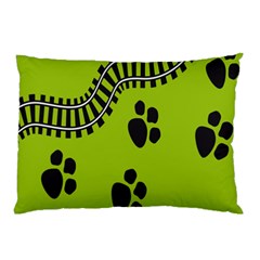 Green Prints Next To Track Pillow Case (two Sides) by Nexatart