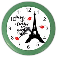 Paris Color Wall Clocks by Valentinaart