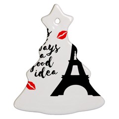 Paris Christmas Tree Ornament (two Sides) by Valentinaart