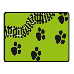 Green Prints Next To Track Double Sided Fleece Blanket (small)  by Nexatart