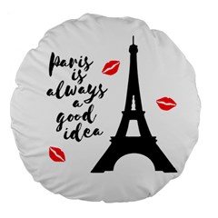 Paris Large 18  Premium Round Cushions by Valentinaart