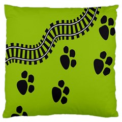 Green Prints Next To Track Standard Flano Cushion Case (two Sides) by Nexatart