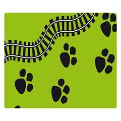 Green Prints Next To Track Double Sided Flano Blanket (small)  by Nexatart