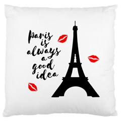 Paris Large Flano Cushion Case (two Sides) by Valentinaart