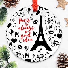 Paris Ornament (round) by Valentinaart