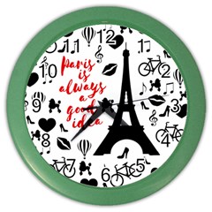 Paris Color Wall Clocks by Valentinaart