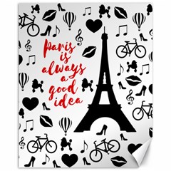 Paris Canvas 11  X 14   by Valentinaart