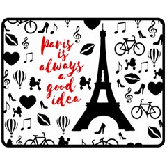 Paris Fleece Blanket (medium)  by Valentinaart