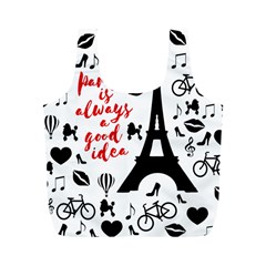 Paris Full Print Recycle Bags (m)  by Valentinaart