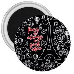 Paris 3  Magnets by Valentinaart