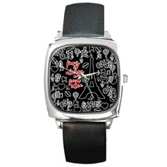 Paris Square Metal Watch