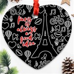 Paris Heart Ornament (Two Sides) Front