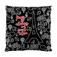 Paris Standard Cushion Case (two Sides) by Valentinaart