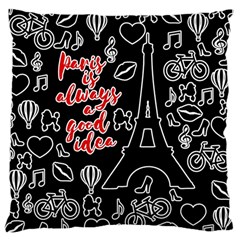 Paris Large Cushion Case (two Sides) by Valentinaart