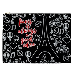 Paris Cosmetic Bag (xxl)  by Valentinaart