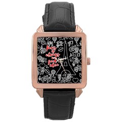 Paris Rose Gold Leather Watch 