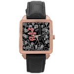 Paris Rose Gold Leather Watch  Front