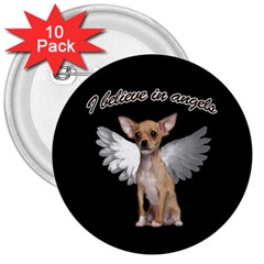 Angel Chihuahua 3  Buttons (10 Pack)  by Valentinaart