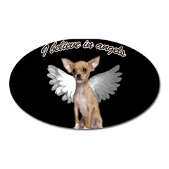 Angel Chihuahua Oval Magnet by Valentinaart