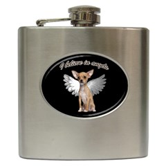 Angel Chihuahua Hip Flask (6 Oz) by Valentinaart