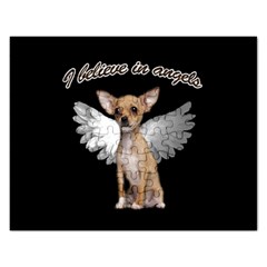 Angel Chihuahua Rectangular Jigsaw Puzzl by Valentinaart