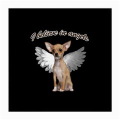 Angel Chihuahua Medium Glasses Cloth (2-side) by Valentinaart