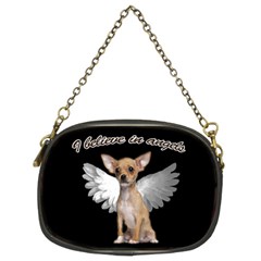 Angel Chihuahua Chain Purses (two Sides)  by Valentinaart