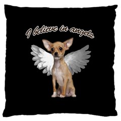 Angel Chihuahua Large Cushion Case (two Sides) by Valentinaart