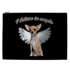 Angel Chihuahua Cosmetic Bag (xxl)  by Valentinaart