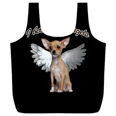 Angel Chihuahua Full Print Recycle Bags (l)  by Valentinaart