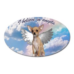 Angel Chihuahua Oval Magnet by Valentinaart