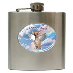 Angel Chihuahua Hip Flask (6 Oz) by Valentinaart