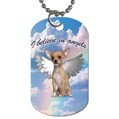 Angel Chihuahua Dog Tag (two Sides) by Valentinaart