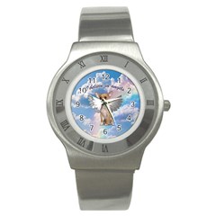 Angel Chihuahua Stainless Steel Watch by Valentinaart