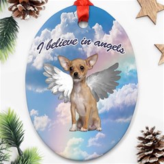 Angel Chihuahua Oval Ornament (two Sides) by Valentinaart