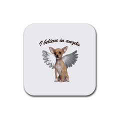 Angel Chihuahua Rubber Coaster (square)  by Valentinaart