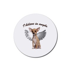 Angel Chihuahua Rubber Coaster (round)  by Valentinaart