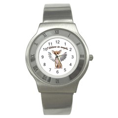 Angel Chihuahua Stainless Steel Watch by Valentinaart