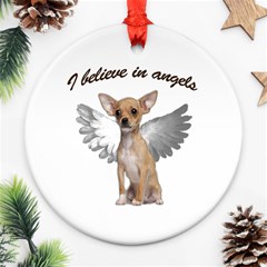 Angel Chihuahua Round Ornament (two Sides) by Valentinaart