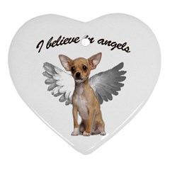 Angel Chihuahua Heart Ornament (two Sides) by Valentinaart