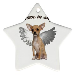 Angel Chihuahua Star Ornament (two Sides) by Valentinaart