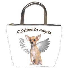 Angel Chihuahua Bucket Bags by Valentinaart