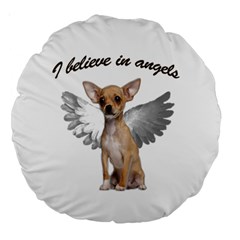 Angel Chihuahua Large 18  Premium Round Cushions by Valentinaart