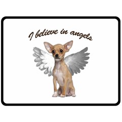 Angel Chihuahua Double Sided Fleece Blanket (large)  by Valentinaart