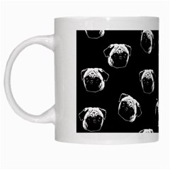 Pug Dog Pattern White Mugs by Valentinaart